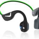 Bone Conduction Headphones Bluetooth 5.3 Open Ear Headphones with Mic, 12Hrs Playtime Quick Charging BT Headphones, IPX6 Waterproof Sports Headset for Running, Cycling, Working (Green)