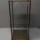 Lantern with Glass Panels – Metal Candle Holder Golden