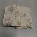 jinchan Amlie Floral Linen Valance Curtain Farmhouse Kitchen Valance for Living Room Laundry Light Filtering Double Layer Cottagecore Window Treatment Rod Pocket 1 Panel 16 Inch Taupe on Linen