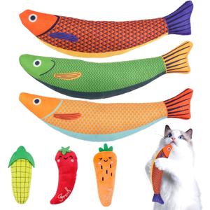 6 Pack Cat Toys, Catnip Toys for Cats, Cat Toys Interactive for Bored Indoor Adult Cats, Kittens, Kitty Exercise, Crinkle Sound