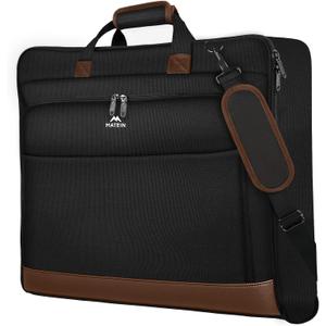 MATEIN Suit Garment Bag for Travel, Large Garment Bags for Hanging Clothes Travel, Foldable Suit Carrier with Shoulder Strap For Business, Premium 2 in 1 Hanging Suitcase Luggage, Black Brown