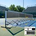 Retractable Pickleball Net with Wheels, Portable Pickleball Net Indoor/Outdoor with Heavy-Duty Metal Frame, Free Assembly, 22FT Pickle Ball Nets with Carry Bag for Driveway Backyards Garages
