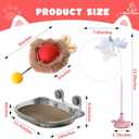 3-in-1 Cat Toy and Cat Window Perch, Window-Mounted Hammock with Scratching Board, Interactive Teaser Wand, Smart Ball with LED Lights