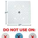 SlipX Solutions 27" Oversize Square Shower Mat, Non-Slip Mat for Elderly & Kids, 100+ Power Grip Suction Cups for Smooth Surfaces, Machine Washable, Clear