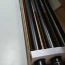 Black Bay Window Curtain Rod, HOTOZON 1 Inch Curtain Rods for Bay Windows 36-72 Inch(Center Rod), 20-36 Inch Side Rods for Windows, Heavy Duty Decorative Drapery Rod with End Cap Finials