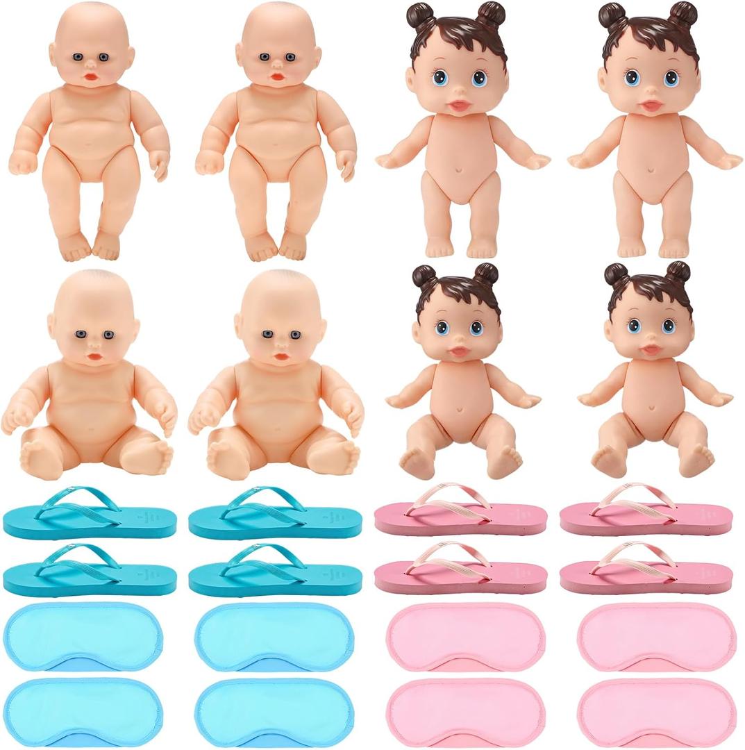 24 Pcs Funny Baby Shower Chancla Toss Game, Throw the Chancla at Naughty Baby Doll, Party Activities for Gender Reveal, Fiesta Decorations(Mixed)