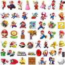 2 x 50pcs Cartoon Mario Stickers for Kids, Vinyl Waterproof Super Mario Bros Decal for Water Bottle Laptop Toy Sticker for DIY Decorate Bumper Phone Hard Hat Kids Teens Gifts