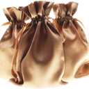 3" x 4" Old Gold Satin Gift Bags, Jewelry Bags, Wedding Favor Drawstring Baby Shower Christmas 50 per Pack