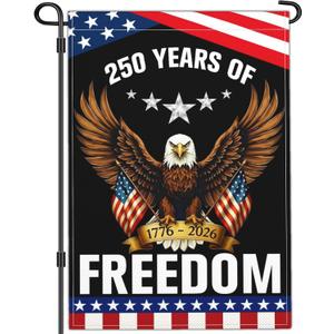 250 Year American Anniversary Flag 250th Anniversary USA Flag 4th of July Patriotic American Garden Flags for Outside 12x18 Double Sided Outdoor 250 Merchandise Decorations