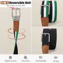 SANSTHS Reversible Braided Belt for Men and Women, Elastic Stretch Woven Golf Belts for Men, Casual Jeans Sports Work 1 3/8" (Green/White/Black)