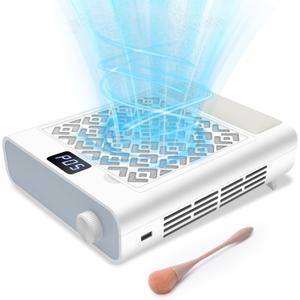 CGBE Nail Dust Collector: 3600 RPM Brushless Dust Collector Nail Tech with 5 Speed Suction, Hand Pillow, 2 Filter & 10 Disposable Filter Papers, Dust Collector Nail Tech for Home & Salon (White)