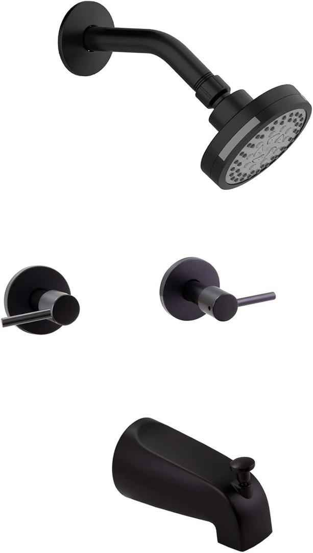 Design House 595736-MB Eastport II Tub and Shower Faucet, Matte Black