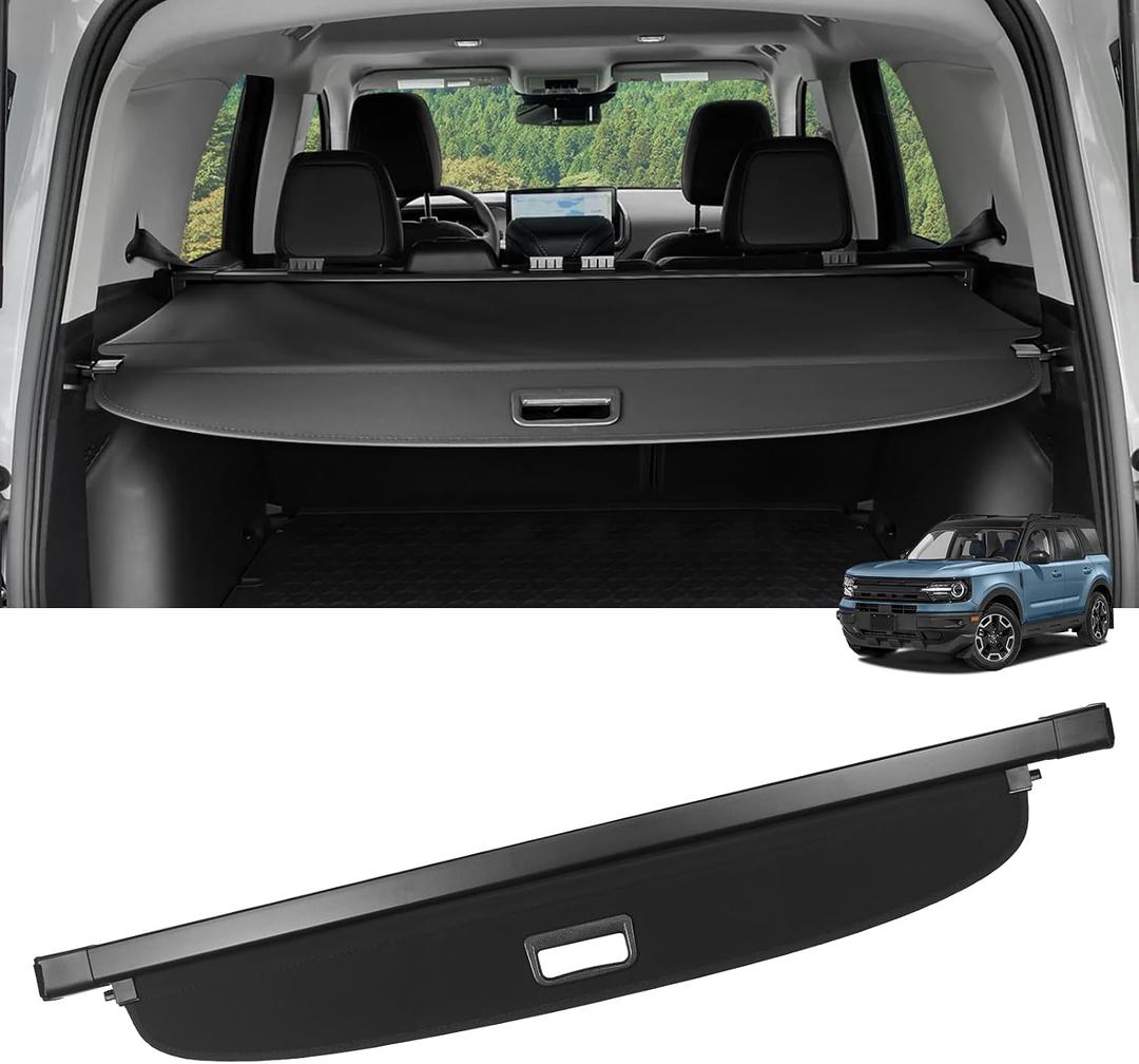 Cargo Cover for Ford Bronco Sport 2021-2026 Accessories Retractable Trunk Cover Security Shielding Shade Cargo Luggage Cover Trunk Privacy Protection