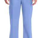 Cherokee Scrubs for Men Tapered Leg Cargo Scrub Pants with Zip Fly, 5 Pockets Elastic Waist 2-Way Stretch & Easy Care  WW190 (5X-Large Big, Ciel Blue)