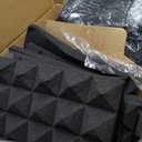 Focusound Acoustic Foam Panels 50 Pack (2"x12"x12") - Sound Proof Foam Pyramid Tiles for Walls, Studio, Home Theater & Noise Reduction