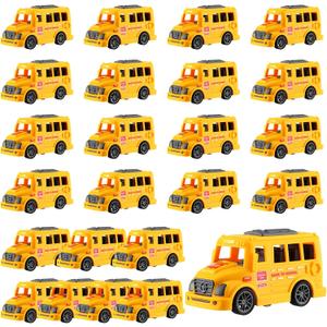 Blueweenly 24 Pcs 3.9 Inch Pull Back Mini School Bus Toys Bulk Plastic Yellow Small Bus Playset for Kids Back to School Classroom Rewards Birthday Party Favors Piata Fillers Carnival Prizes (Classic)