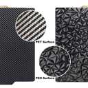 Bambu X2D P1S P2S PEO PET Build Plate for Bambu X1C/X1/X1E/P1P/P1S/A1/P2S/X2D,257x257mm Bambulab Double Sided Spring Steel Build Plate Flexible Sheet(Diamond+Carbon Fiber)