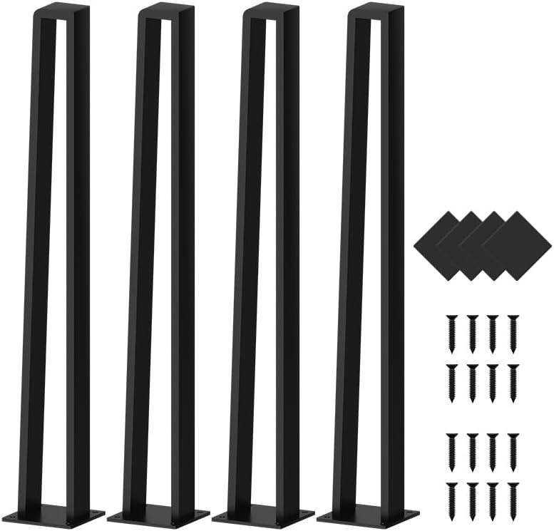 Orgerphy 28 inch Black Bench Legs Set of 4| Triangle-Shape Heavy Duty Table Legs Furniture Legs| Black Metal for Sofa Couch Dresser| Metal Legs for Coffee Table (28 Inch)
