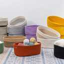 CubesLand Small Baskets, Storage Baskets for Organizing Shelves, Rectangular Woven Storage Baskets Natural Cotton Rope Toy Storage Bins Closet Baby Baskets Empty Gifts Baskets Camel/Mixed Black