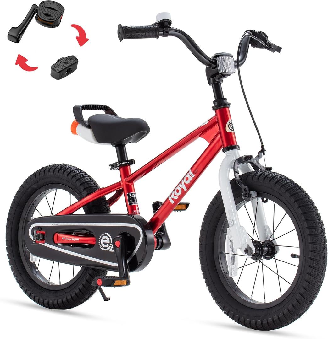 RoyalBaby EZ Kids Bike 12 14 16 18 20 Inch Balance Pedal 2-in-1 Training Bicycle Boys Girls Ages 3 to 12 Years Easy Learn for Beginners