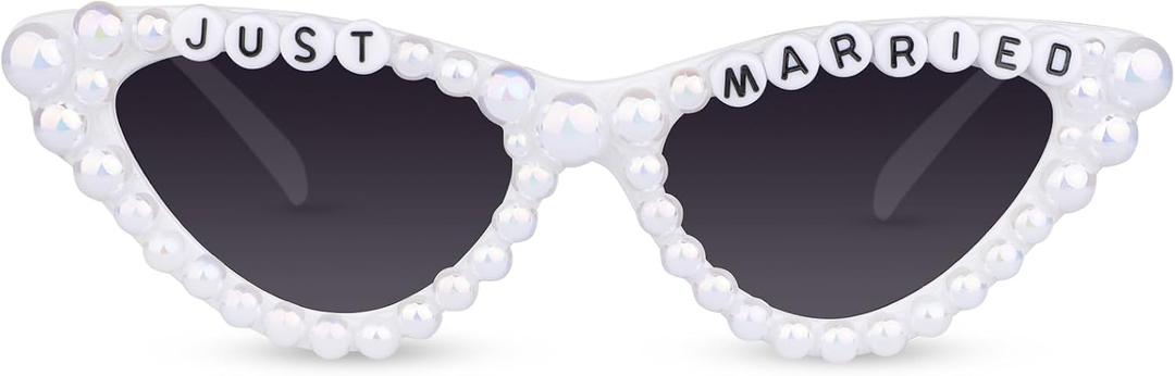 Bride Sunglasses Just married ' Glasses for Wedding Party Decoration, Cat Eye Glasses for Bride to Be Gift Accessories