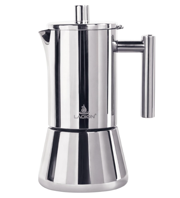 LAOION Stovetop Espresso Maker, 12Cup 17.5 oz Moka Pot, Stainless Steel Cuban and Italian Coffee Maker for Cafetera Cubana, Greca De Cafe Induction Stovetop Compatible, Coffee Gift for Home Travel
