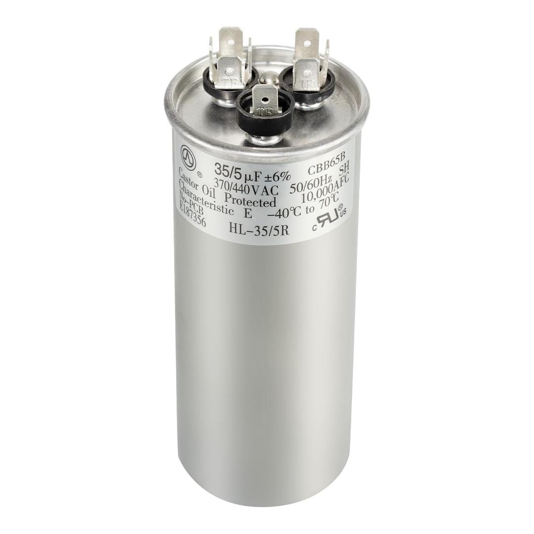 35+5 uF 35/5 MFD 6% 370V/440VAC CBB65 Dual Run Circular Start Capacitor for Heat Pump Air ConditionerTen Years of Coverage