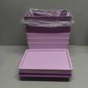 Menkxi 6 Pcs Storage Bins with Lids Small Plastic Storage Containers Stackable Storing Baskets Box Cute Organizer Bins for Organizing Shelves (Purple Series)