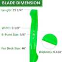 942 04244a High Lift Blades Fit for 46 inch Cub Cadet XT1-LT46 XT2-LX46 LTX1046 RZT-L46 Troy Bilt MTD Craftsman 46" Deck Lawn Mower Replace 942-04244 742-04244A 942-04290 (2 Pack)