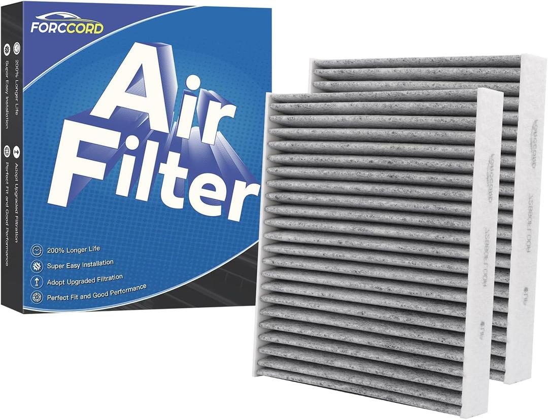 2-Pack Cabin Air Filter Fits for Subaru Ascent, Crosstrek, Impreza, Legacy, Outback, Toyota C-HR, Corolla, Prius, RAV4, Venza Activated Carbon Replacement 72880-FL00A Car Accessories