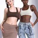 Bralettes for Women Natural Lift Wireless Bras No Underwire Light Support Sports Bra (White, M)