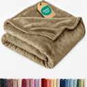 Ultra Soft Fleece Blanket Throw Size - Flannel Fleece Luxury Throw Blanket - Lightweight for Couch Bed Chair - Thick, Warm and Breathable - All Season Cozy Fuzzy, Anti-Static Microplush Bedding, Camel