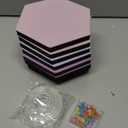 LAJAR 8 Pcs Hexagon Felt Bulletin Board Tiles, Self Adhesive Felt Pin Board Wall Tiles for Photos, Pictures, Memos (Pink)
