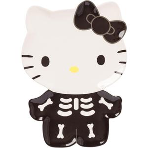 Silver Buffalo Sanrio Hello Kitty Halloween Spooky Skeleton Costume Ceramic Decorative Plate