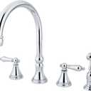 Kingston KS2791ALBS Widespread Kitchen Faucet, Polished Chrome