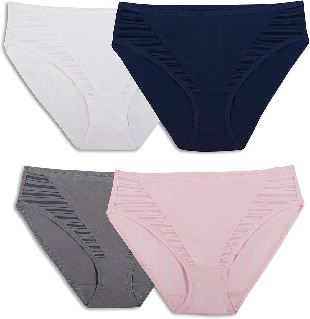 Fruit of the Loom Women's Breathable Underwear, Moisture Wicking Keeps You Cool & Comfortable, (5, Coolblend - Hi Cut - 4 Pack - Colors May Vary)