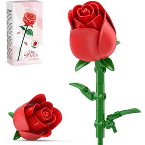 3 x Red Preserved Rose Bouquet, Eternal Flower for Her Anniversary | Forever roses realistic petals and leaves,romantic gift wife, mom, girlfriend, sister,birthday valentine's