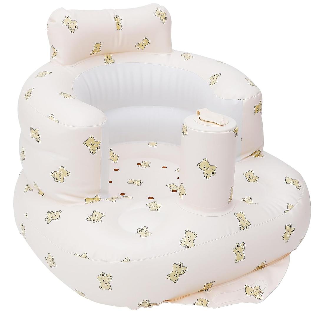 Baby Inflatable Seat with Built-in Air Pump, Portable Sit Me Up Floor Seat for 3-36 Months, Sit Me Up Chair for Feeding, Toddler Support Baby Shower Chair Floor Seater