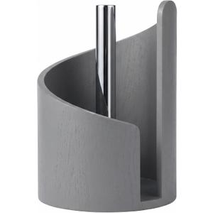 Paper Towel Holder Stand - Premium Wood Base with Metal Arm, Countertop Organizer for Kitchen & Dining Table Holds Mega Rolls, Rustic Home Decor-Gray, 11.5"L x 8.25"W