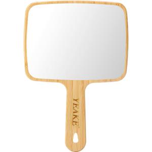 YEAKE Hand Mirror,Natural Bamboo Handheld Mirror with Handle, Single-Sided Portable Travel Vanity Mirror for Men & Women,6.9" W x 9.9" L