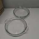 Anchor Hocking 2 Pack 9.5 Inch Glass Pie Plates Classic Bakeware for Pies, Quiches, and Tarts Oven Safe, Dishwasher Safe, Made in USA