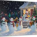 2 x Woxfcart Musical Snowman Christmas Wall Art Canvas Print, Winter Holiday Snow Scene with Snowmen Band, Home Decor, 15 x 12 inche (Xmas-25-14)