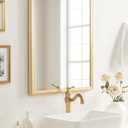 Kate and Laurel Colette Traditional Framed Rectangle Bathroom Vanity Mirror, 24 x 30, Gold, Classic Rectangular Bathroom Mirror for Over Sink or for Use as Entryway or Living Room Decor