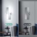 Modern LED Wall Sconce, 6000K Cool White Hardwired Wall Light Fixtures, 8W Chrome Acrylic Wall Mounted Lighting Fixture for Bedroom, Living Room, Hallway, Corridor