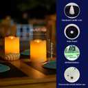 Solar Candles Outdoor, 6Pcs IP65 Waterproof, Rechargeable Candles for Lantern, Auto On/Off Flickering Glow Dusk to Dawn, Replaceable Battery, Outdoor Solar Lights Holiday Decor for Garden