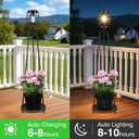 TOWPONICS 2-Pack Solar Lights with Plant Stands, 40.75'' Solar Powered Outdoor Floor Lamp with Planter, IP65 Waterproof Outdoor Lamp for Patio Deck Porch Yard Garden Decor, 8-12 Hours Lighting