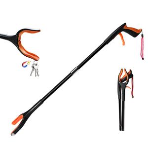 1Pcs Orange 32" Foldable Grabber Reacher Tool,Reacher Grabber Pickup Tool for Seniors with 360 Rotating Anti-Slip Jaw & Strong Magnet,Extra Long Trash Picker Upper Grabber,Litter Picker