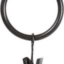 Kenney  Curtain Rings, Durable Black Metal Rings with Smooth Glide, Fits 1"1-1/4" Diameter Curtain Rods, Oil Rubbed Bronze, 14-Pack