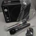 Karaoke Machine with 2 Wireless Microphones, Portable Bluetooth Speaker for Adults Kids, PA Systems Support TWS Echo Adjust TF USB AUX for Home Party Outdoor Travel (T03-2 MICS)