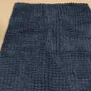 SUBRTEX Bathroom Rugs Chenille Bath Rug Soft Short Plush Bath Mat Soft Shower Mat Water Absorbent Shower Mat Quick Dry Machine Washable(Navy,16" x 24")